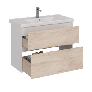 Тумба под раковину Lemark Combi LM03C100T-dub 100 см белый глянец